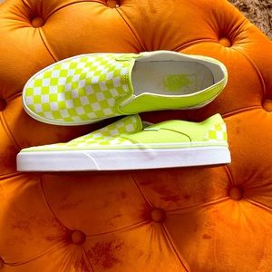 Woman’s Vans Slip on lime green